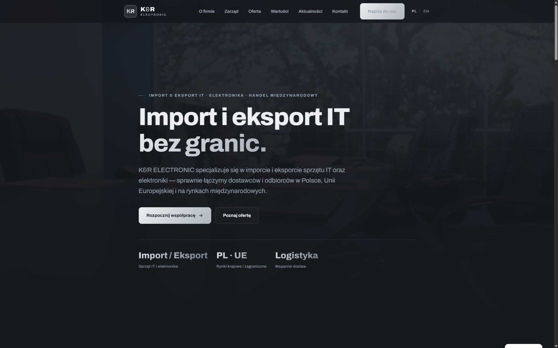 Preview of the K&R Electronic website